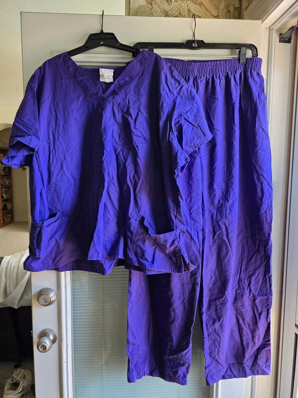 Butter-Soft Scrubs By UA 3X-Large Purple Scrub Set Top And Pants